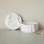 COLLECTIVE HOME - Monogram Jewelry Box with Bow, Christmas Gift Ideas for Women, Small Gift for Girlfriend Wife, Ring Holder, Earrings Dish, Birthday Gift for Her (M) - Image 4