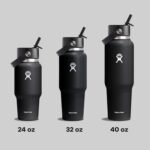 Hydro Flask Travel Water Bottle - Insulated Stainless Steel - Wide Straw Lid, Non Spill, Leakproof in 32 Oz Black - Image 4