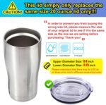2 Replacement Lids for 20oz Stainless Steel Tumbler Lids-Replaces Only Covers With a Top Diameter of 3.4 inches（Bottom Diameter of 3.23 inches） - Image 3