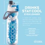 O2COOL ArcticSqueeze Insulated Mist 'N Sip Squeeze Bottle 20 oz., Blue/Blue Splash - Image 5