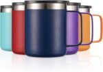 ALOUFEA 12oz Stainless Steel Insulated Coffee Mug with Handle, Double Wall Vacuum Travel Mug, Tumbler Cup with Sliding Lid, Navy - Image 3