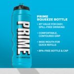 PRIME 32 oz Blue Squeeze Sports Water Bottle, BPA Free, Dishwasher Safe, Easy-Grip Ergonomic Leakproof Design, Fast Hydration for Gym, Cycling, Running - Image 3
