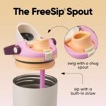 Owala FreeSip Sway Insulated Stainless Steel Water Bottle with Two-Way Spout, Built-In Straw and Bucket Handle, Made for Travel, School, and Sports, 40oz, BPA Free, Leak Proof, Daybreak - Image 3