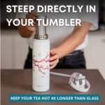 22 oz Insulated Tea Tumbler Bottle with Infuser, Travel Mug - Image 3