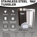 Healthy Human Stainless Steel Tumbler with Straw & Lid | Splash Proof Insulated Travel Cup | Eco-Friendly Coffee Tumblers | Water Cups with Straws Cleaner and Splash Proof Lids (20oz, Pure Black) - Image 3