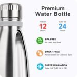 9 oz Water Bottle for Kids-Stainless Steel Vacuum Insulated Sports Flask Leak Proof Small Water Bottles for School (Silver) - Image 3