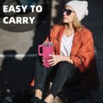 30 oz Tumbler with Handle,Tumbler with Lid and Straw,Double Wall Insulated Cup Stainless Steel Travel Mug(Cold for 34 Hours),Water Bottle for Iced Tea,Coffee,Cold Beverages(Gloss Pink) - Image 4
