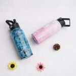 BJPKPK 2 Pack Insulated Water Bottles with Straw Lids, 32oz Stainless Steel Metal Water Bottle with 6 Lids, Leak Proof BPA Free Jugs, Cups, Flasks for Travel, Sports (Blossom+Ocean) - Image 6