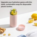 W&P Porter Glass Wide Mouth Bottle w/ Protective Silicone Sleeve | Charcoal 16 Ounces | On-the-Go | Reusable Bottle | Portable and Lightweight | Dishwasher Safe - Image 3