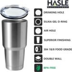 HASLE OUTFITTERS 30oz Stainless Steel Tumbler, Double Wall Vacuum Insulated Travel Mug Tumbler, Durable Insulated Coffee Mug, Gift Box Set (Silver, 1) - Image 3