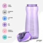 Pogo 64oz Plastic Water Bottle with Leak-Proof Chug Lid and Carry Handle, Reusable, BPA Free, Capacity Markings, Dishwasher Safe, Perfect for Travel, School, Outdoors, and Gym, Lilac - Image 4