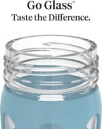 Lifefactory 22-Ounce Glass Water Bottle with Active Flip Cap and Protective Silicone Sleeve, Denim - Image 4