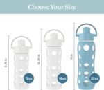 Lifefactory 22-Ounce Glass Water Bottle with Active Flip Cap and Protective Silicone Sleeve, Denim - Image 5