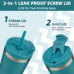 BJPKPK 22oz Tumbler With lid And Straw Stainless Steel Travel Coffee Mug Insulated Tumblers Cups,Laguna - Image 4