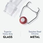 Bormioli Rocco Swing 17 oz. Square Swing-Top Glass Bottle with Airtight Seal and Metal Clamp for Drinks, Juices, Wine, or Dressings, Single Bottle - Image 5