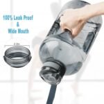 GEMFUL 3 Liter Water Bottle with Straw Time Marker Large 101oz BPA-Free Leakproof Jug for Gym Sports Hiking Motivational Tracking for Men Women (Grey with Removable Straw) - Image 6