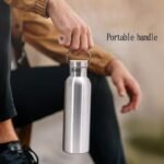 Thermo flask Stainless steel water bottles Vacuum Insulated Travel Tumbler Sport Water Bottle Metal for Hot and Cold Drinks Tea Flask Coffee Mug with Lid and Handle17 oz（Silver) - Image 4