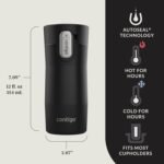 Contigo AUTOSEAL West Loop Vacuum-Insulated Stainless Steel Travel Mug with Easy-Clean Lid, 12oz, Matte Black - Image 3