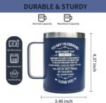 Personalized Gifts for Men, 14 OZ Stainless Steel Double Wall Insulated Coffee Mug/Tumbler with Lid and Straw, Funny Gifts for Him on Birthday, Anniversary, Valentine's Day (For Husband) - Image 4