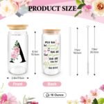 Initial Glass Cups with Lids and Straws, Personalized Gifts for Women, Iced Coffee Cup Glass Tumbler, Birthday Bridesmaid Proposal Inspirational Customized Gifts for Her Girls (A) - Image 4