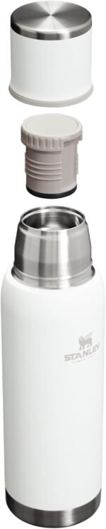 Stanley Adventure-To-Go Vacuum Bottle 1.1 qt | Wide Mouth with Leakproof Cup Lid | Keep Drinks Hot or Cold | Packable for Travel | Insulated Stainless Steel Thermal Bottle | BPA-Free | Frost - Image 3