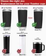LEIOH 4 Pack 20 oz Tumbler Lid, Replacement Lids Compatible for YETI 20 oz Tumbler,Travel Mug,Spill Proof Splash Resistant Silicone Sliding Covers,Straw Friendly, BPA Free - Image 3