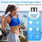 Hydrogen Water Bottle Generator – Produces Hydrogen Water Alternative to Hydrogen Water Tablets,3-Min Hydrogen Water, Inhalation & Drinking, Auto Clean, Slim & Portable for Travel, Gym, Office - Image 5