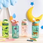 Zak Designs 16oz Riverside Kids Water Bottle with Spout Cover and Built-in Carrying Loop, Made of Durable Plastic, Leak-Proof Water Bottle Design for Travel (Unicorn & Shells, Pack of 2) - Image 6