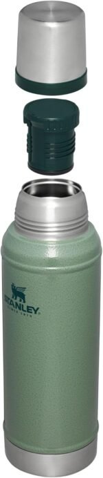 Stanley Classic Legendary Vacuum Bottle 1.0 qt | Wide Mouth with Leakproof Cup Lid | Keep Drinks Hot or Cold | Packable for Travel | Insulated Stainless Steel Thermos | BPA-Free | Hammertone Green - Image 3