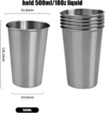 WANBY Stainless Steel Cups 18Oz Unbreakable and Reusable Drinking Cups Eco-Friendly Healthy Tumbler Set for Milk Juice and Water Dishwasher Safe (5Pcs) - Image 4