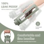 32 oz Glass Water Bottle with 2 Lids-Handle Straw Lid & Bamboo Lid,1 Liter Motivataional Tumbler Water Bottle Time Marker, Borosilicate Glass Water Bottles With Silicone Sleeve, Leakproof - Image 5