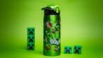 Zak Designs Minecraft Water Bottle for Travel and At Home, 19 oz Vacuum Insulated Stainless Steel with Locking Spout Cover, Built-In Carrying Loop, Leak-Proof Design (Creeper) - Image 8