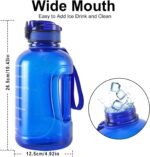 GEMFUL 2L Leak Proof Water Bottle with Handle 64oz Large Gym Jug Time Marker No Straw BPA Free Motivational for Men & Women (Royal Blue) - Image 3