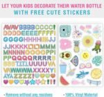 CHILLOUT LIFE 17 oz Kids Insulated Water Bottle with Straw Lid Leakproof and Cute Waterproof Stickers, Personalized Stainless Steel Thermos Flask Metal Water Bottle, Purple Sparkle - Image 6