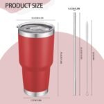YOUKE OLA 12 Pack Insulated Tumbler - 30oz Stainless Steel Double Wall Vacuum Travel Coffee Tumbler Cup with Lid and Straw for Cold & Hot Drinks (Mixed Colors) - Image 3