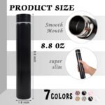 ChezMax Slim Thin Stainless Steel Vacuum Insulated Water Bottle Leak Proof Eco-Friendly Travel Cup Sports Drink Bottle 8.8OZ Black - Image 3