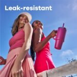 Hydro Flask Travel Tumbler with Handle, Lid and Straw - Insulated Stainless Steel in 40 Oz Coconut Cream - Image 4