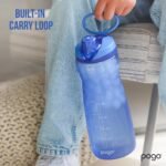 Pogo 64oz Plastic Water Bottle with Leak-Proof Chug Lid and Carry Handle, Reusable, BPA Free, Capacity Markings, Dishwasher Safe, Perfect for Travel, School, Outdoors, and Gym, Blue - Image 5