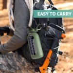 CIVAGO 64 oz Glass Water Bottle Jug with Straw and Handle, Half Gallon Sports Motivational Bottle with Time Marker, Large Flask Canteen with Silicone Sleeve for Gym, Army Green - Image 6