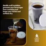 Reusable Iced Coffee Cup (16 Oz), Leakproof Iced Coffee Tumbler with Collapsible Steel Straw and Lid, Double-Wall Insulated, Shatter-Resistant, BPA-Free, Keeps Drinks Cold - Image 4