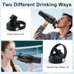 40 oz Insulated Water Bottle with Straw fit in Car Cup Holder, Triple Wall Vacuum Stainless Steel(Cold 48 hrs, Hot 24 hrs), Leakproof & Non-BPA, Hydro Travel Flask with Straw and Spout Lid - Image 5