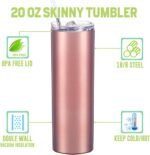 Personalized Tumbler Cup with Initials.Cup with Letter P 20oz Skinny Tumbler.Personalized Travel Monogram Letter Coffee Mug Gifts.Custom Initial Tumbler gifts for Women Birthday Christmas. - Image 3