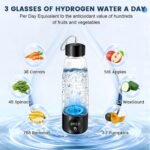 Hydrogen Water Bottle, Portable Rechargeable Hydrogen Water Bottle Generator 460ml with Advanced SPE PEM Technology for Sports/Home/Office/Travel (Upgraded – with LED Timer Display, Black) - Image 4