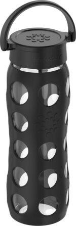 Lifefactory 22-Ounce BPA-Free Glass Water Bottle with Classic Cap and Protective Silicone Sleeve, Onyx - Image 3