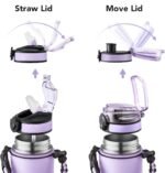 GOSWAG Insulated Sports Water Bottle, 24oz 2 Lids(with Straw/No Straw), Stainless Steel Water Bottles with Paracord Handle, Insulated Bottle with Double-Wall Vacuum Insulation - Image 5