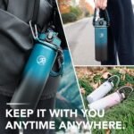 GOSWAG Insulated Sports Water Bottle, 24oz 2 Lids(with Straw/No Straw), Stainless Steel Water Bottles with Paracord Handle, Insulated Bottle with Double-Wall Vacuum Insulation - Image 7