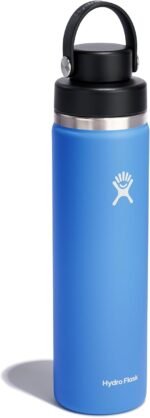 Hydro Flask Water Bottle - Insulated Stainless Steel - Wide Mouth Flex Chug Lid, Non Spill, Leakproof in 24 Oz Cascade Blue - Image 3