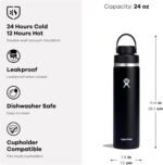 Hydro Flask Water Bottle - Insulated Stainless Steel - Wide Mouth Flex Chug Lid, Non Spill, Leakproof in 24 Oz Cascade Blue - Image 5
