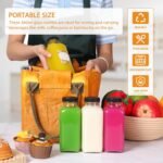 AuroTrends 12 oz Glass Bottles with Lids 12Pack, 360ml Glass Bottles for Juicing, Water, Kombucha - Portable Glass Juicing Bottles Reusable Glass 12oz (12fl.oz, Set of 12) - Image 4