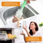 AuroTrends 12 oz Glass Bottles with Lids 12Pack, 360ml Glass Bottles for Juicing, Water, Kombucha - Portable Glass Juicing Bottles Reusable Glass 12oz (12fl.oz, Set of 12) - Image 5